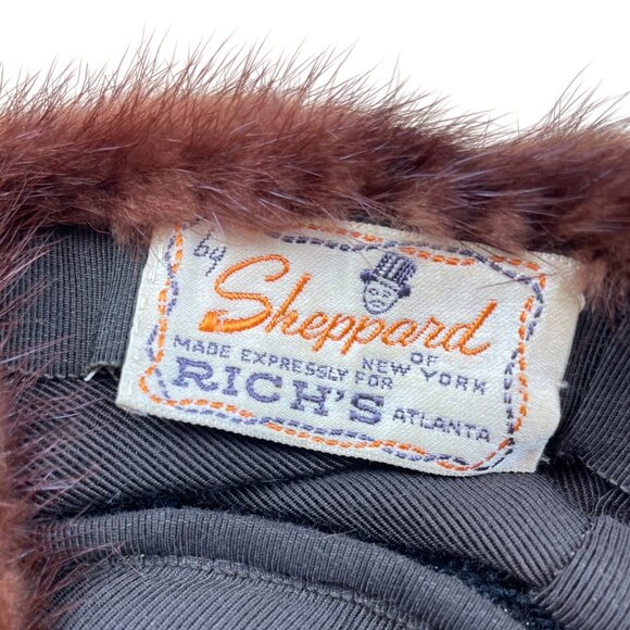 Vintage Sheppard Mink Fur Hat Made Expressly For Richs Atlanta - Picture 5 of 6